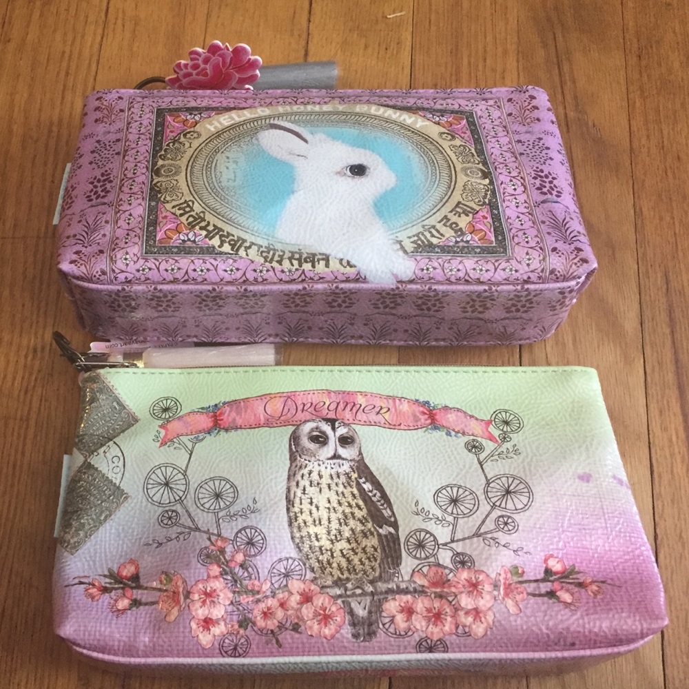2 Papaya Artsy Clutches/ Cosmetic Bag
