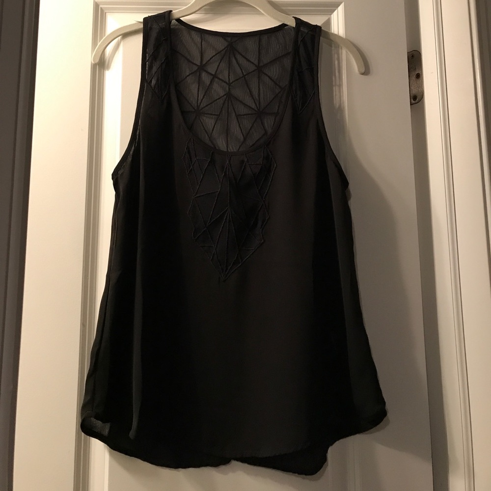 Black top with mesh front/back detail