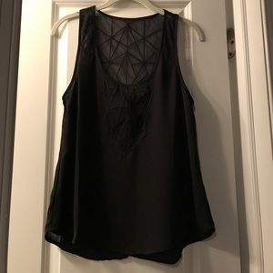 Black top with mesh front/back detail