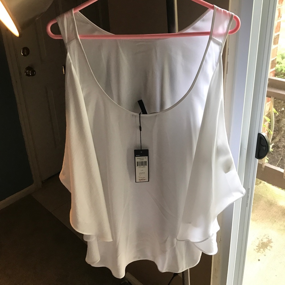 BCBG flowy white tank