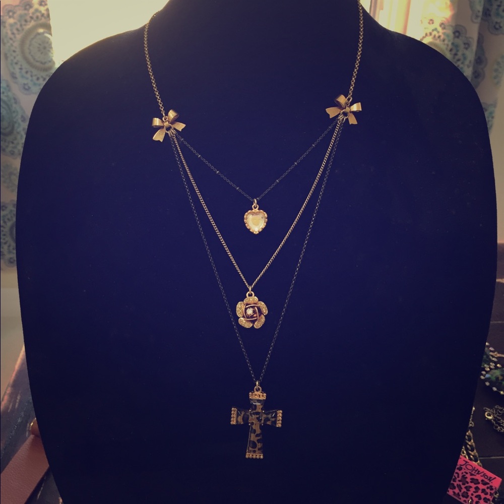 Betsey Johnson Three Strand Necklace