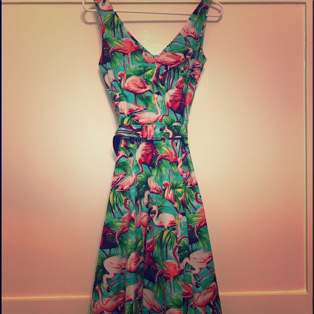 Retro flamingo dress