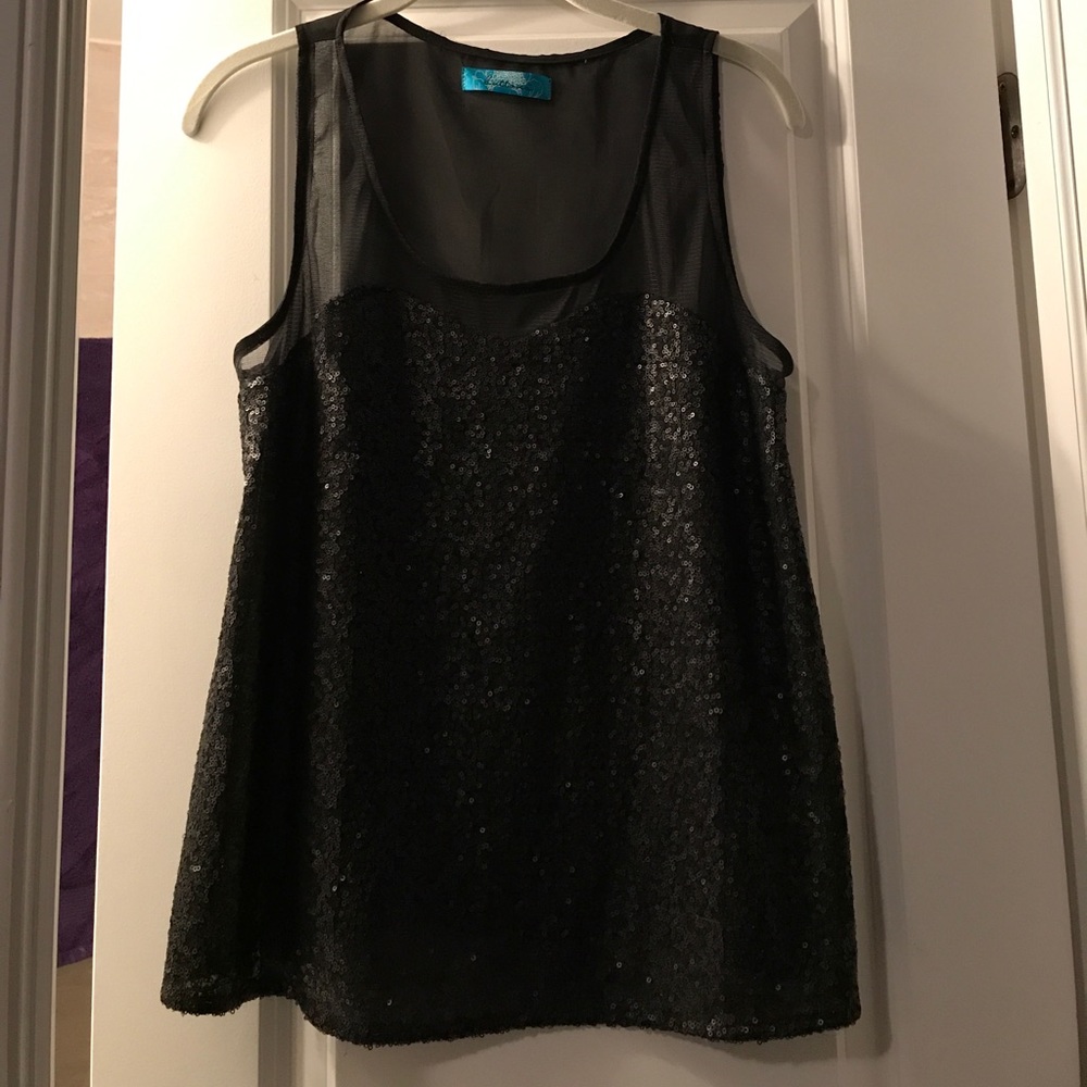 Black sequin tank top