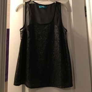 Black sequin tank top