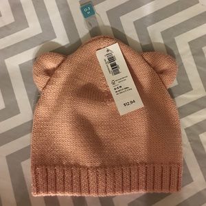 Old navy baby girl pink bear hat