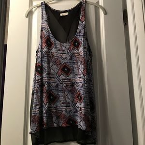 Tribal tank top with open back