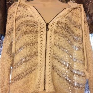 Free people zip up hoodie sweater