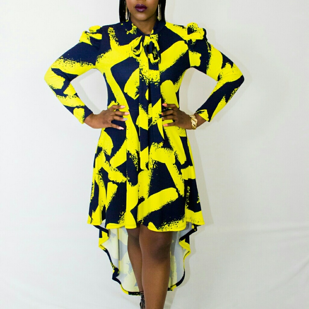 Hi low bow tie dress