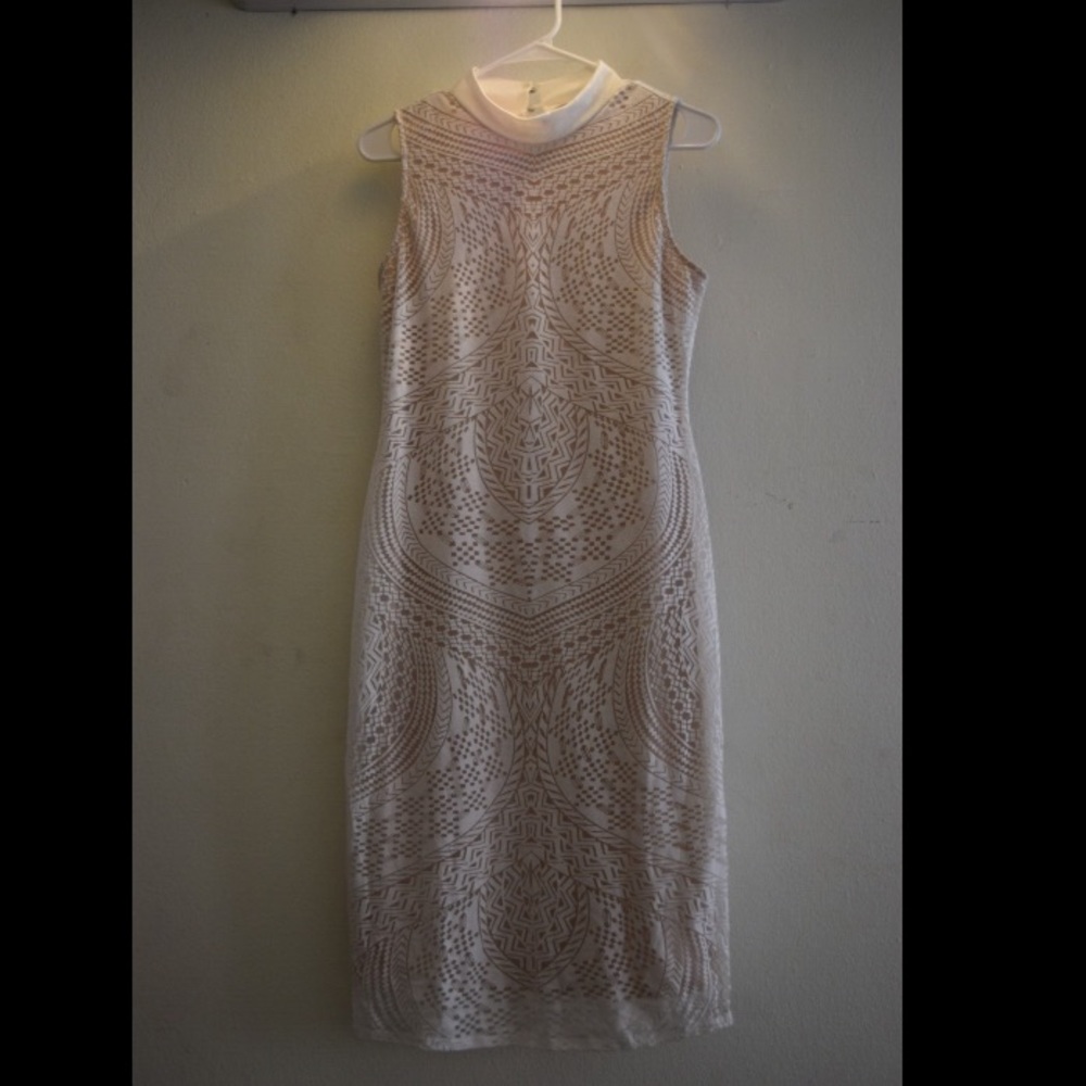 White and nude colored dress. Worn once!!