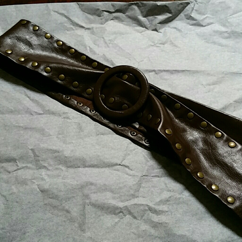 Leather studded belt