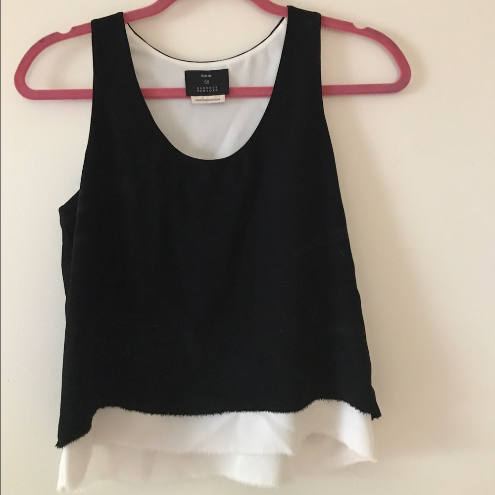 Edun Black & White Scoop Neck Tank NEW