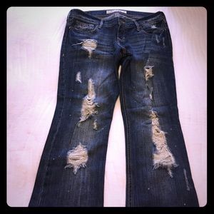 Hollister distressed jeans.