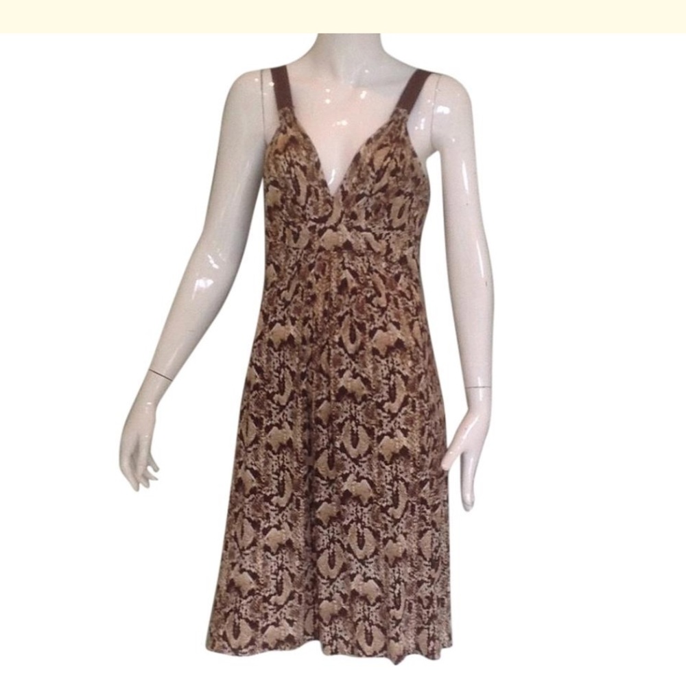 Eli Tahari python print silk dress NEW