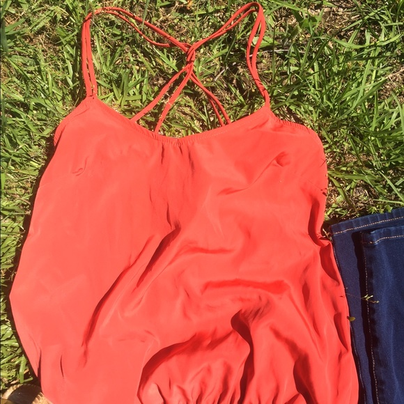 Coral cropped tank, size small - Picture 2 of 4