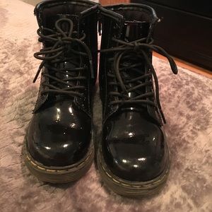 Gently used dr.martens black patent leather boots