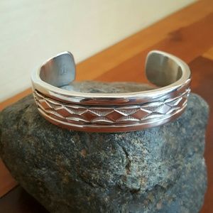 Navajo Sterling Silver Bracelet by Bruce Morgan