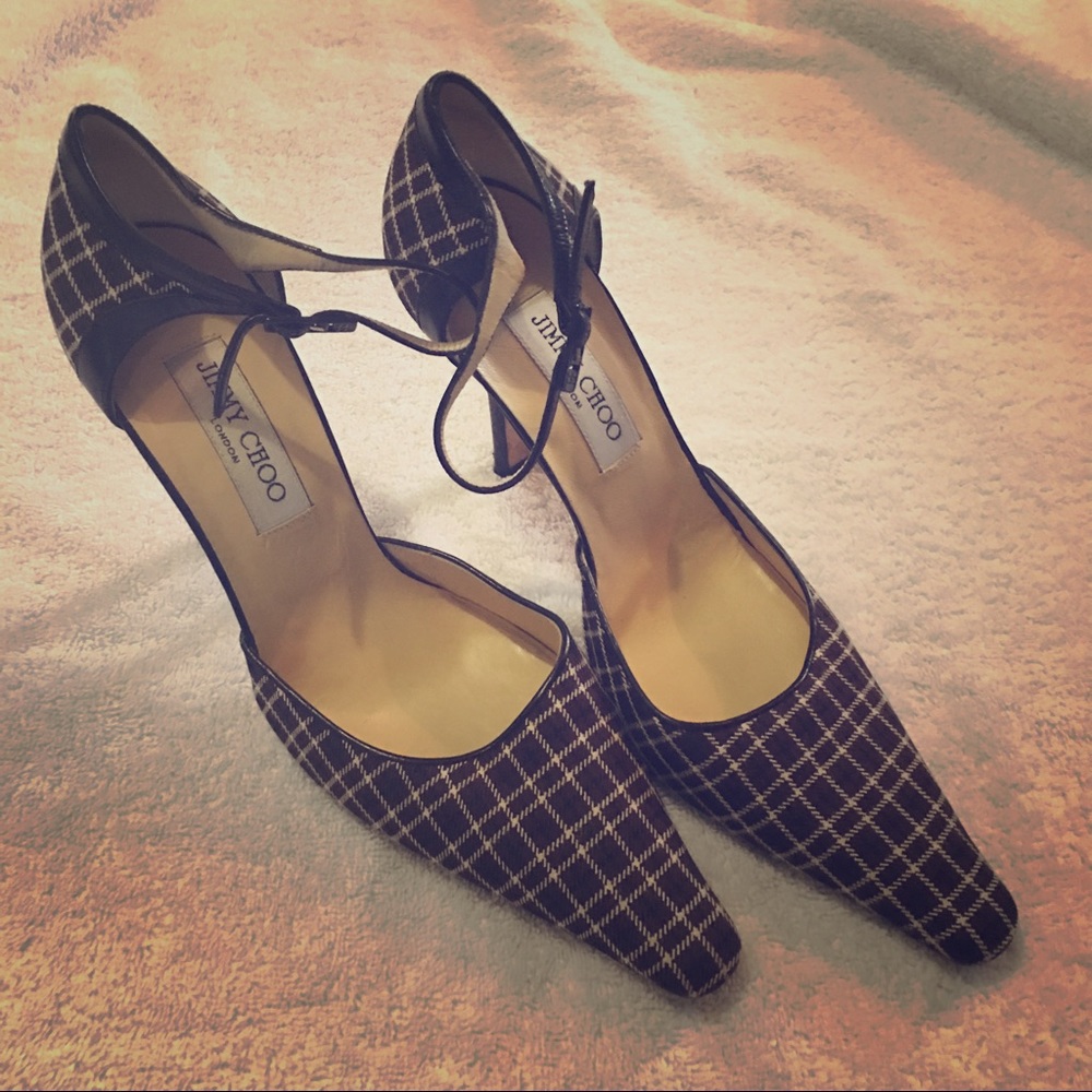 Brown Plaid Jimmy Choos