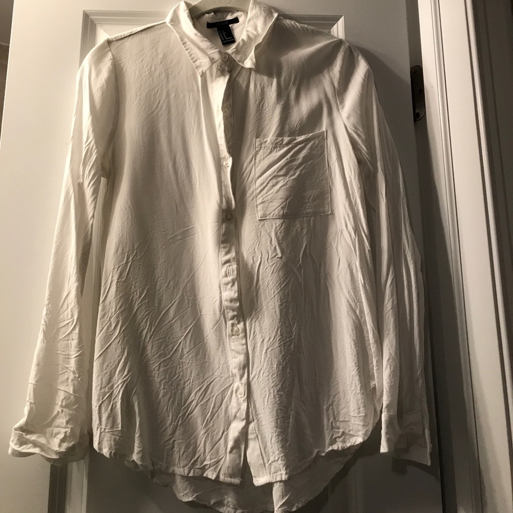 White button up blouse