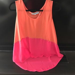 Pink/orange studded tank