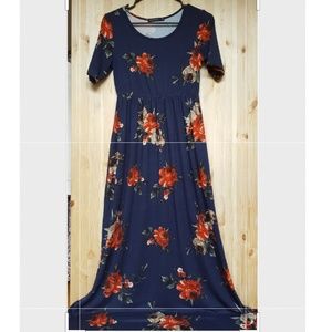 Navy floral maxi dress