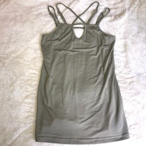 BKE RED strappy olive tank top sz M