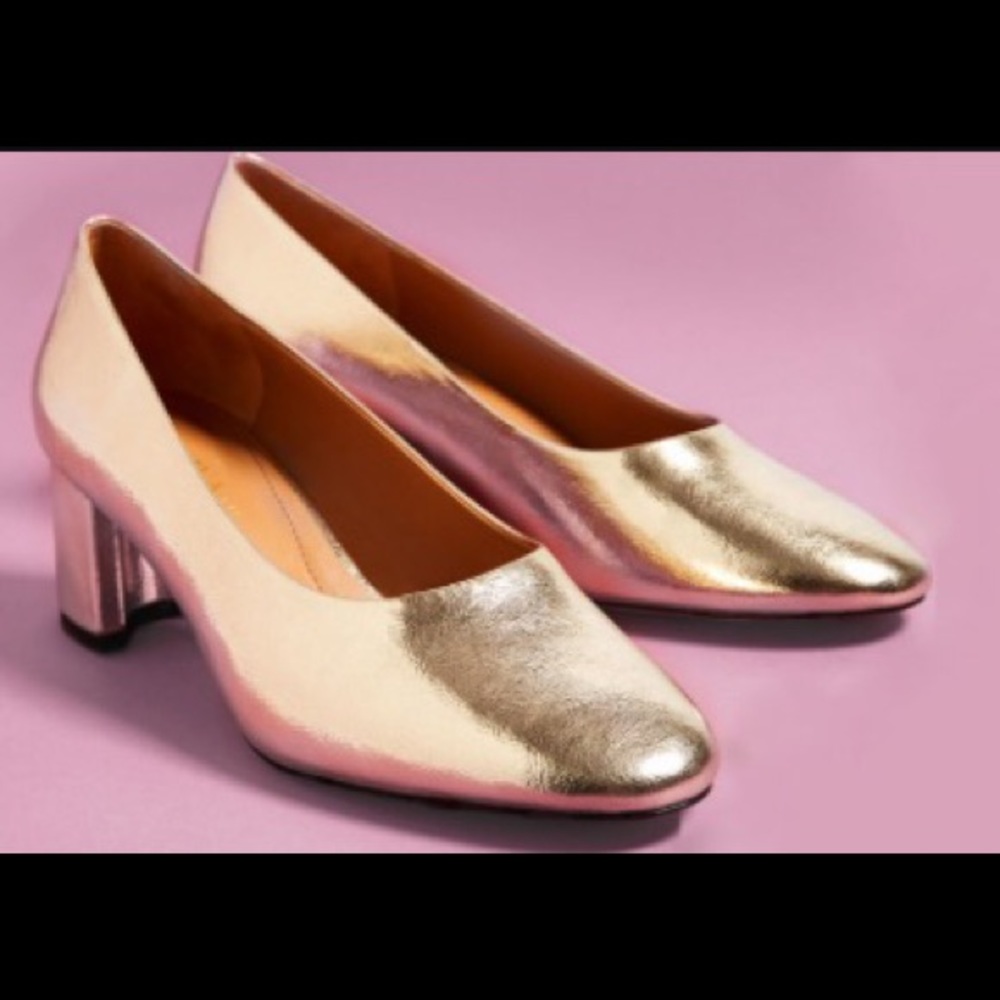 Zara Gold Ara Heels Size 7