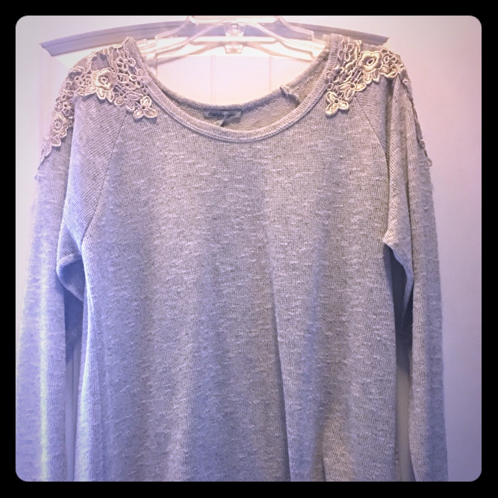 Sheer sweater with gold detailing