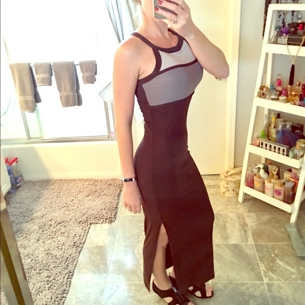 Maxi dress with slit down one leg