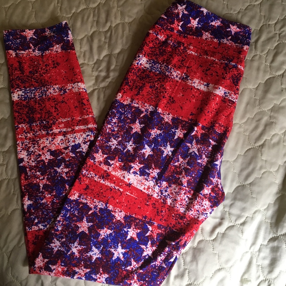 NWOT LuLaRoe OS Stars Stripes 4th of July Leggings