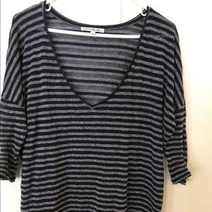 One Eleven black & gray striped shirt. Size L