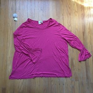 Ulla Popken Bohemian Fuchsia Knit Top