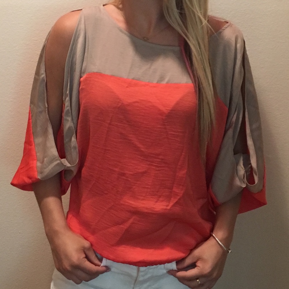 BCBG Split Sleeve Blouse