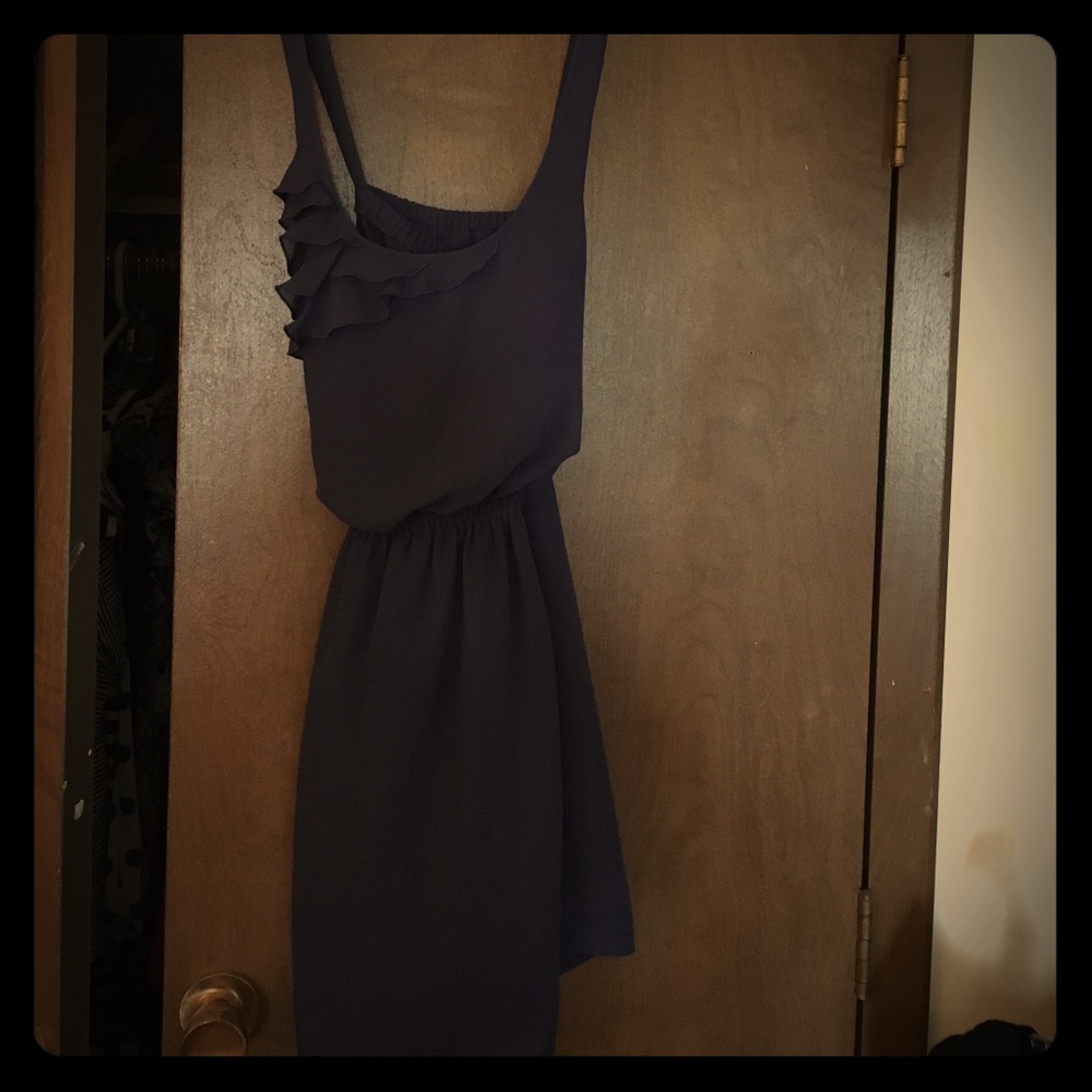 Navy blue criss cross back dress