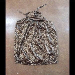 Sm leopard print silk halter from Express