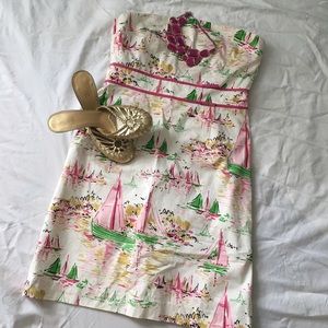 JCrew strapless sailboat dress