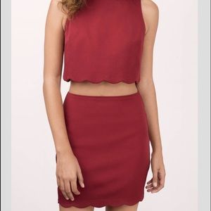 Getting wavy wine bodycon set
