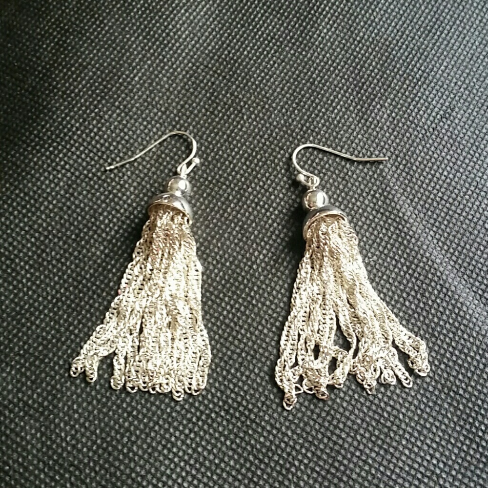 Silver chandelier dangle earrings