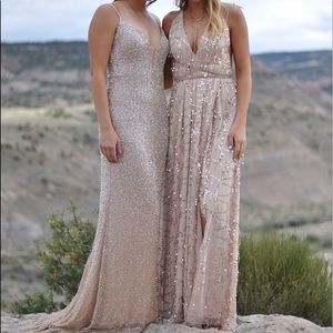 Boho sequin prom dress