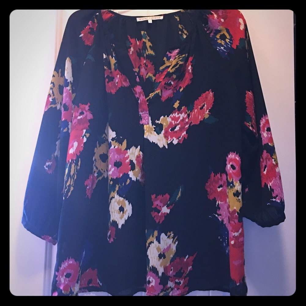Sheer floral blouse