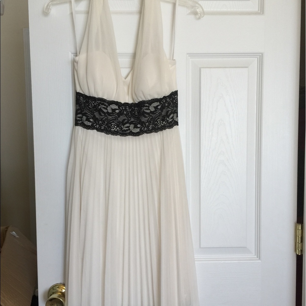 Body central polyester halter dress