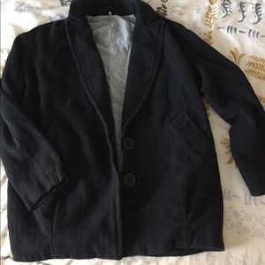 Free People 2-Button Dark Blue/Black Coat