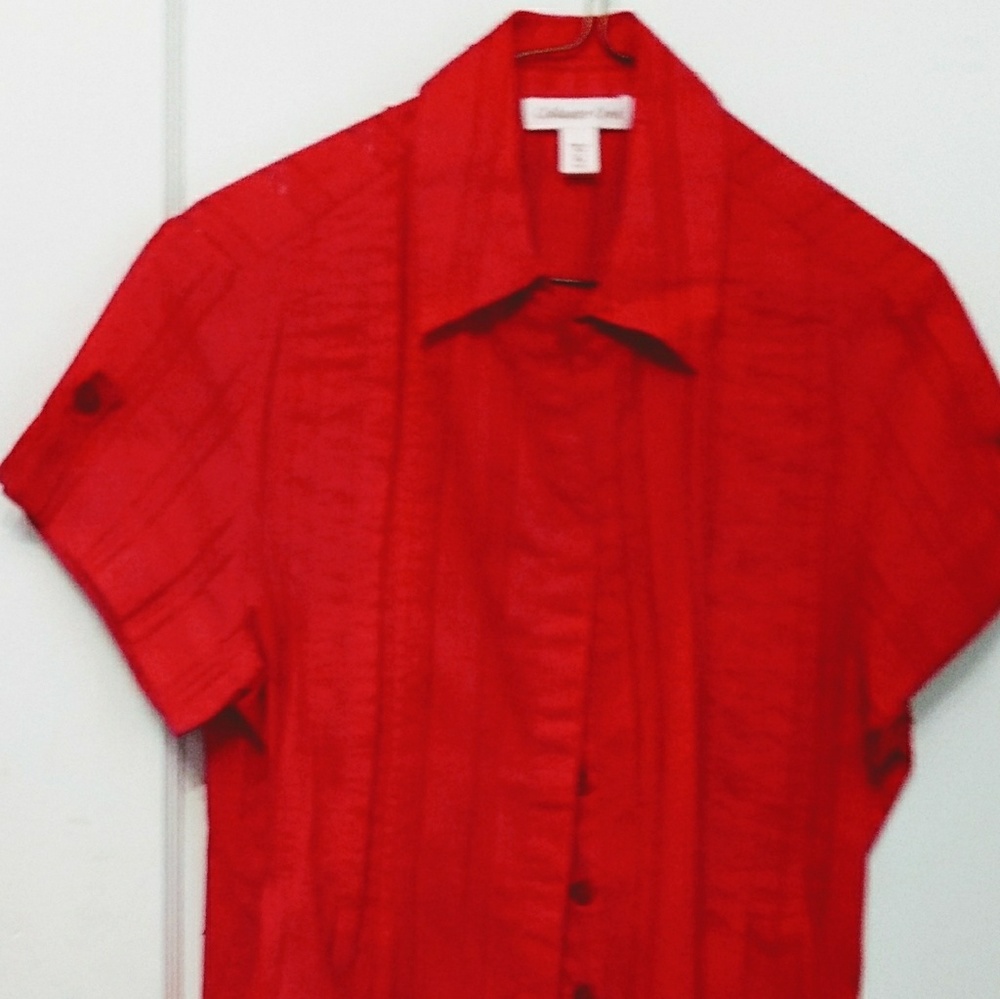 Coldwater Creek Blouse SS Raspberry