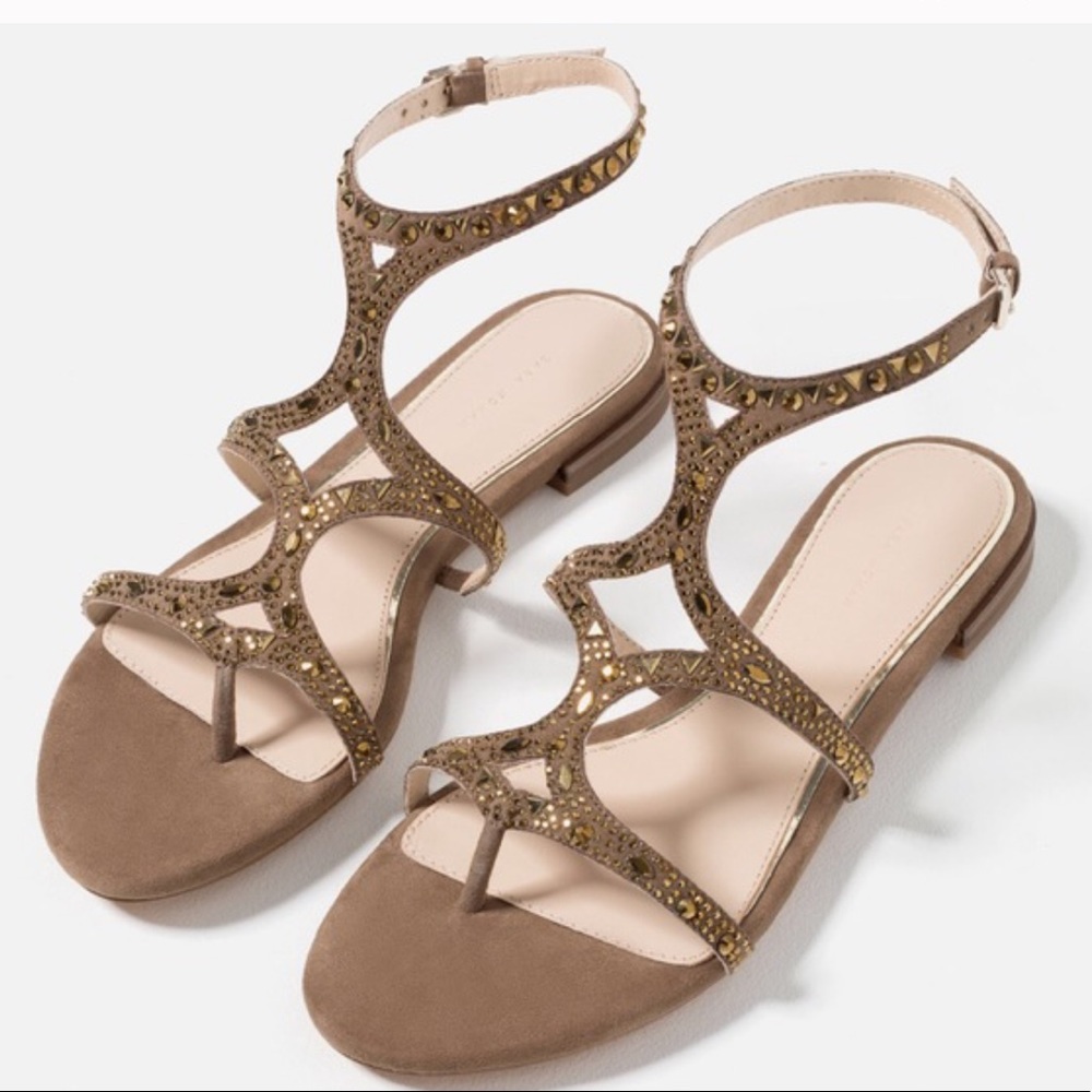 Zara Bronze embellished Sandals