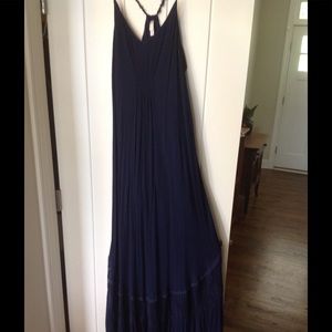 Navy boho maxi dress