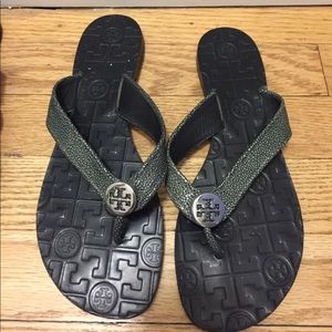 Snakeskin Tory Burch sandals
