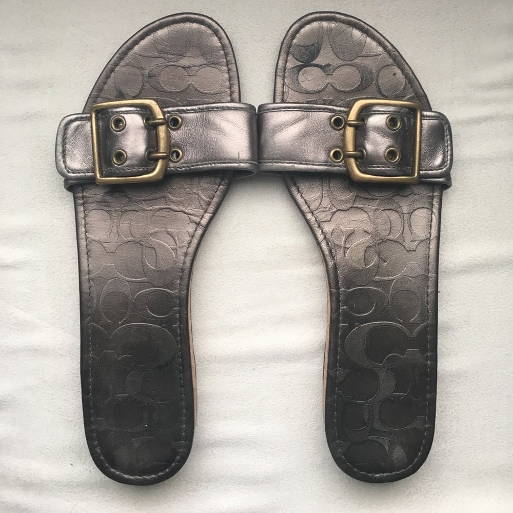 Coach pewter sandals