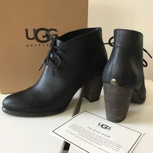 UGG Mackie Black Leather Boots 7M