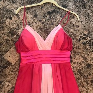 Pink Formal Dress w/ Satin Tie Waist