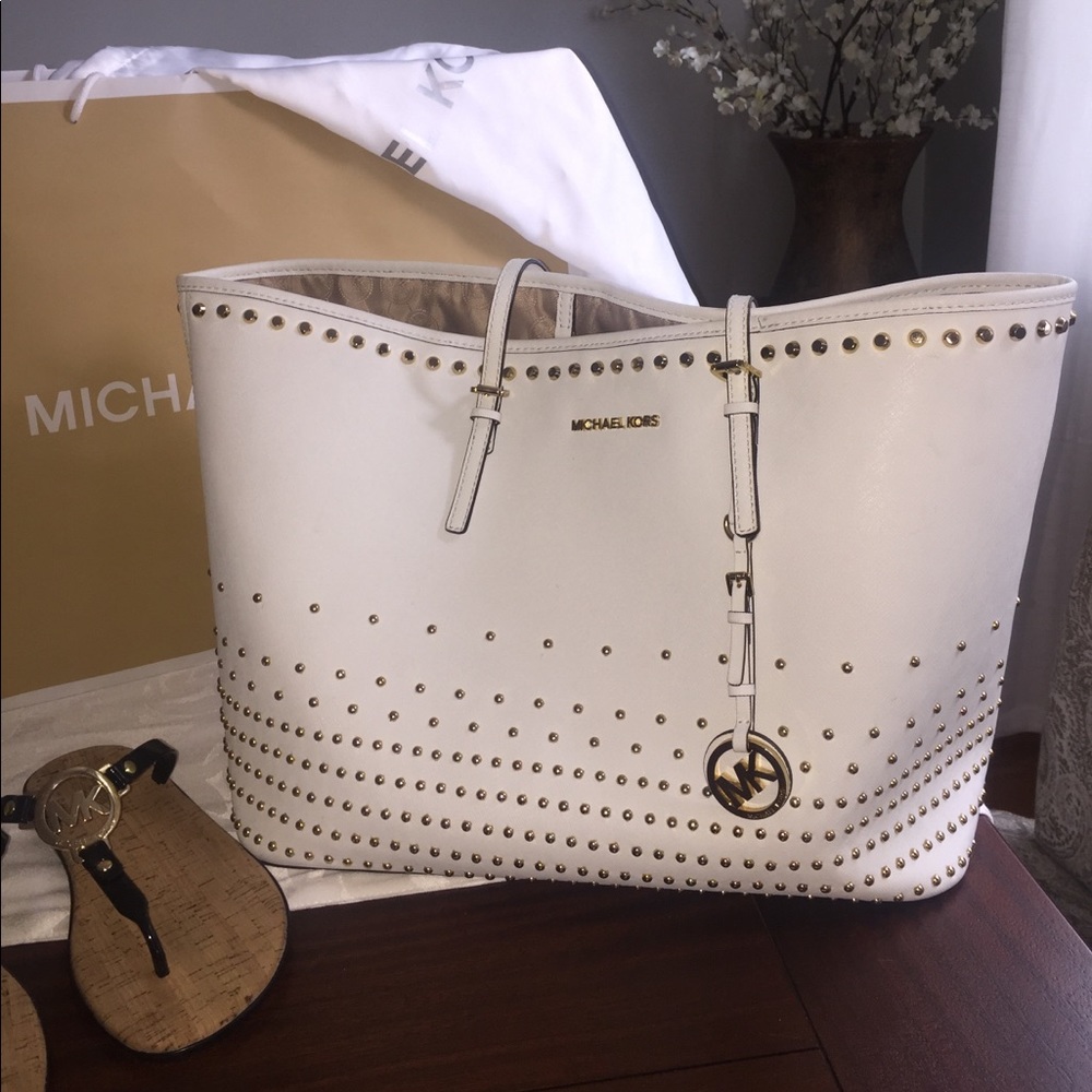 Large Michael Kors studded tote bag