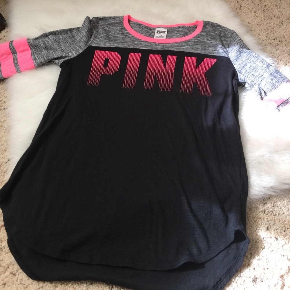 Pink baseball style tee